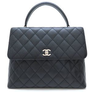 CHANEL Matelasse A12397 Handbag in Caviar Leather, Black, Women's, 352679